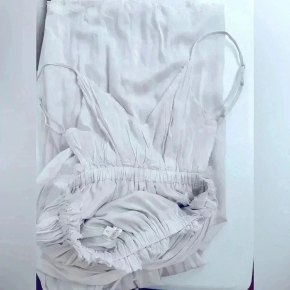 Wishlist Romantic Crotchet Lace Cotton Maxi Dress Light Grey Backless Size S - Picture 9 of 12